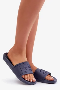 Big Star Shoes Klapki Damskie Klasyczne|Klapki Damskie Big Star*Damskie Klapki Big Star DD274A269 Granatowe