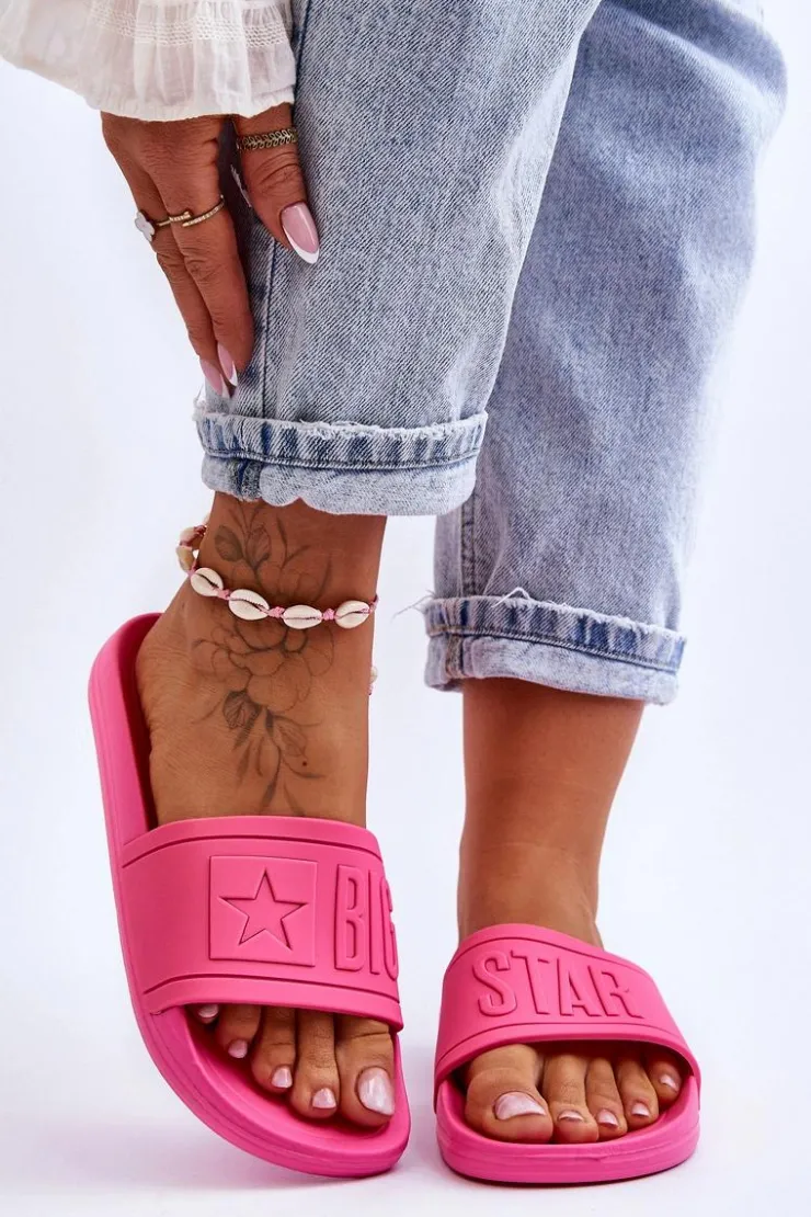 Damskie Big Star Shoes Damskie Klapki Big Star HH274A039 Fuksja