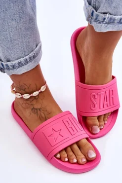 Damskie Big Star Shoes Damskie Klapki Big Star HH274A039 Fuksja