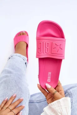 Damskie Big Star Shoes Damskie Klapki Big Star HH274A039 Fuksja