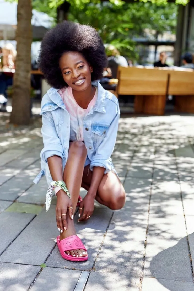 Damskie Big Star Shoes Damskie Klapki Big Star HH274A039 Fuksja