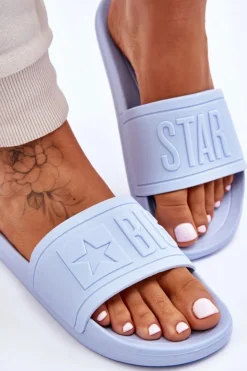 Damskie Big Star Shoes Damskie Klapki Big Star HH274A042 Jasnoniebieskie