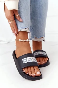 Big Star Shoes Klapki Damskie Big Star|Klapki Damskie Klasyczne*Damskie Klapki Big Star HH274A036 Czarne