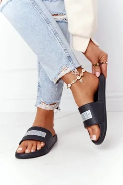 Big Star Shoes Klapki Damskie Big Star|Klapki Damskie Klasyczne*Damskie Klapki Big Star HH274A036 Czarne