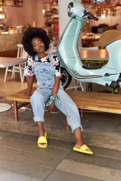 Best Big Star Shoes Damskie Klapki Big Star HH274A040 Żółte