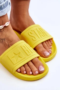 Best Big Star Shoes Damskie Klapki Big Star HH274A040 Żółte