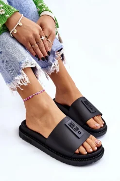 Damskie Big Star Shoes Damskie Klapki Big Star LL274429 Czarne