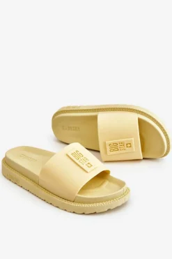 Big Star Shoes Klapki Sportowe|Klapki Damskie Big Star*Damskie Klapki Big Star LL274427 Żółte Żółty