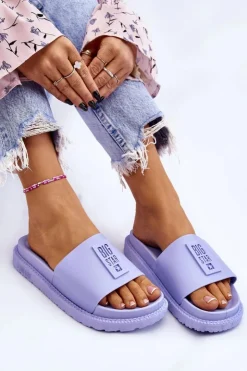 Damskie Big Star Shoes Damskie Klapki Big Star LL274431 Jasnofioletowe