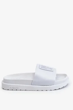 Sale Big Star Shoes Damskie Klapki Big Star LL274428 Białe Biały