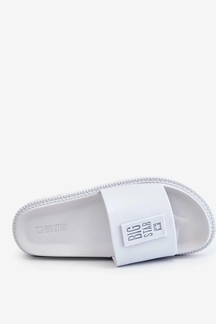 Sale Big Star Shoes Damskie Klapki Big Star LL274428 Białe Biały