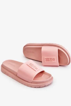 Sale Big Star Shoes Damskie Klapki Big Star LL274425 Jasnoróżowe Różowy