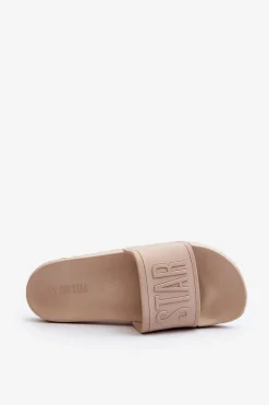 Clearance Big Star Shoes Damskie Klapki Big Star NN274A645 Beżowe Beżowy