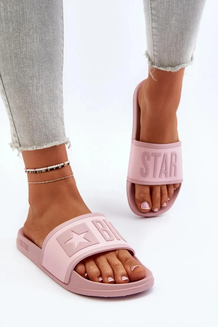 Sale Big Star Shoes Damskie Klapki Big Star NN274A647 Różowe Różowy