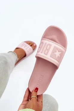 Sale Big Star Shoes Damskie Klapki Big Star NN274A647 Różowe Różowy