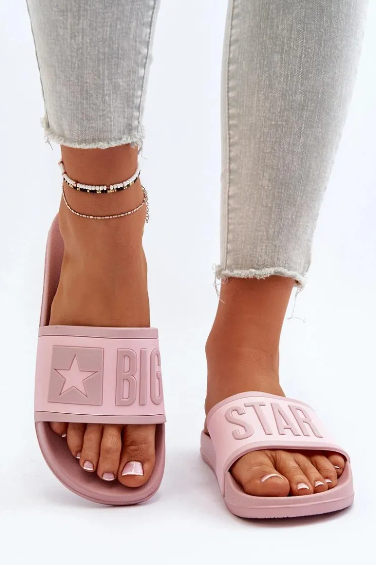 Sale Big Star Shoes Damskie Klapki Big Star NN274A647 Różowe Różowy