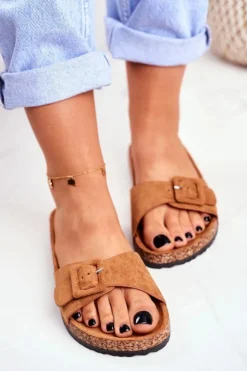 Damskie Boto Damskie Klapki Brązowe Sprzączka Regulacja Rosaline