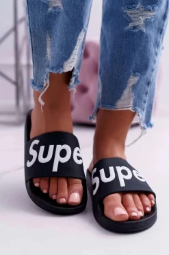 Boto Klapki Sportowe|Klapki Damskie Klasyczne*Damskie Klapki Czarne Super Losaria