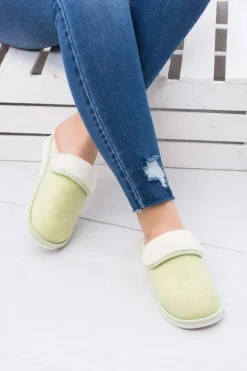 Damskie Boto Damskie Klapki Domowe Zielone Papcie Sleepy