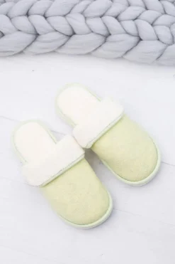 Damskie Boto Damskie Klapki Domowe Zielone Papcie Sleepy