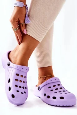 Damskie Boto Damskie Klapki Fioletowe Piankowe EVA