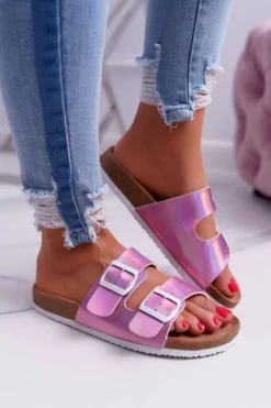 Big Star Shoes Klapki Damskie Big Star|Klapki Damskie Klasyczne*Damskie Klapki Fioletowe Big Star DD274136