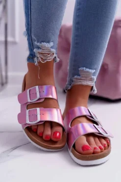 Big Star Shoes Klapki Damskie Big Star|Klapki Damskie Klasyczne*Damskie Klapki Fioletowe Big Star DD274136