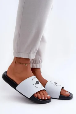 4F Klapki Sportowe|Klapki Damskie Klasyczne*Damskie Klapki MM00FFLIF044A-10S Biało-Czarne Biały