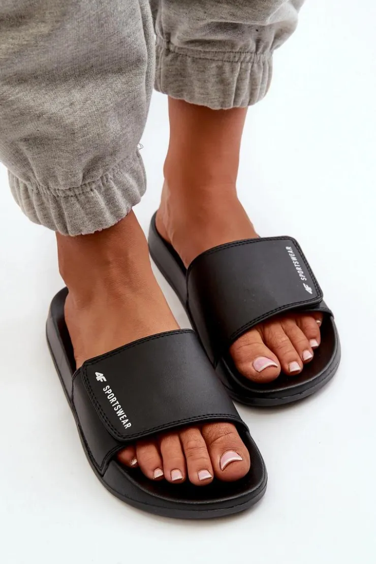 Damskie 4F Damskie Klapki MM00FFLIF031A-20S Czarne