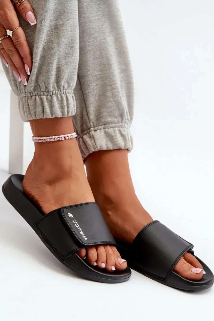 Damskie 4F Damskie Klapki MM00FFLIF031A-20S Czarne