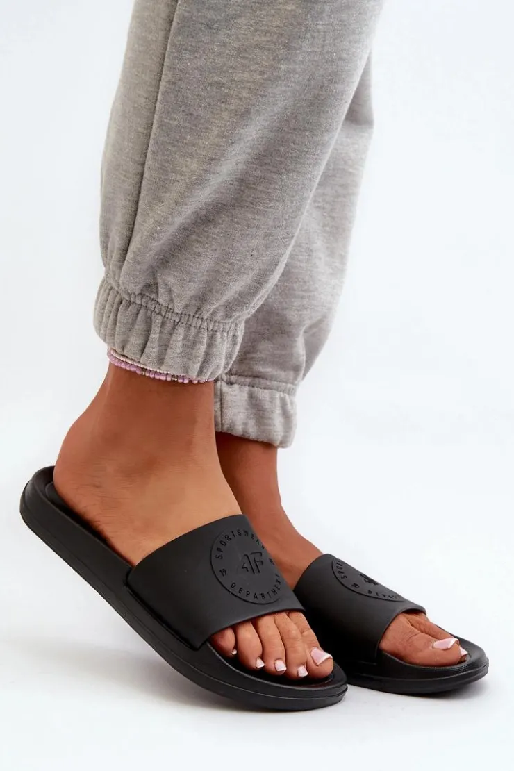 4F Klapki Sportowe|Klapki Damskie Klasyczne*Damskie Klapki MM00FFLIF045-20S Czarne Czarny