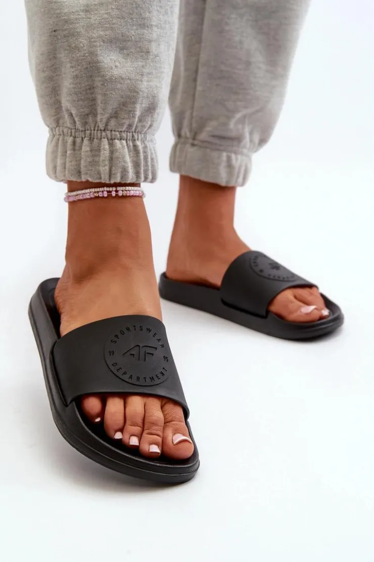 4F Klapki Sportowe|Klapki Damskie Klasyczne*Damskie Klapki MM00FFLIF045-20S Czarne Czarny