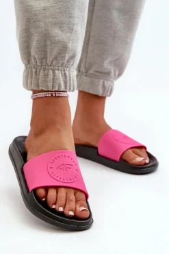 4F Klapki Sportowe|Klapki Damskie Klasyczne*Damskie Klapki MM00FFLIF045-55S Różowo-Czarne Różowy