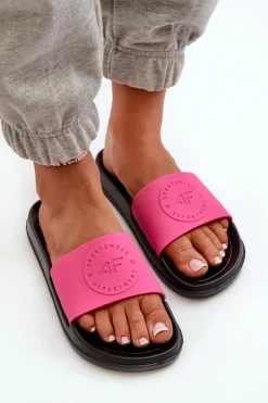 4F Klapki Sportowe|Klapki Damskie Klasyczne*Damskie Klapki MM00FFLIF045-55S Różowo-Czarne Różowy