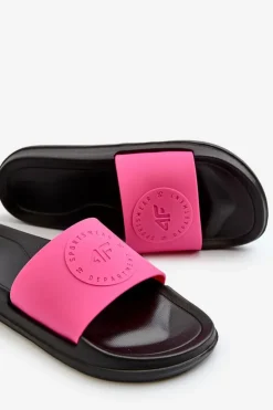 4F Klapki Sportowe|Klapki Damskie Klasyczne*Damskie Klapki MM00FFLIF045-55S Różowo-Czarne Różowy