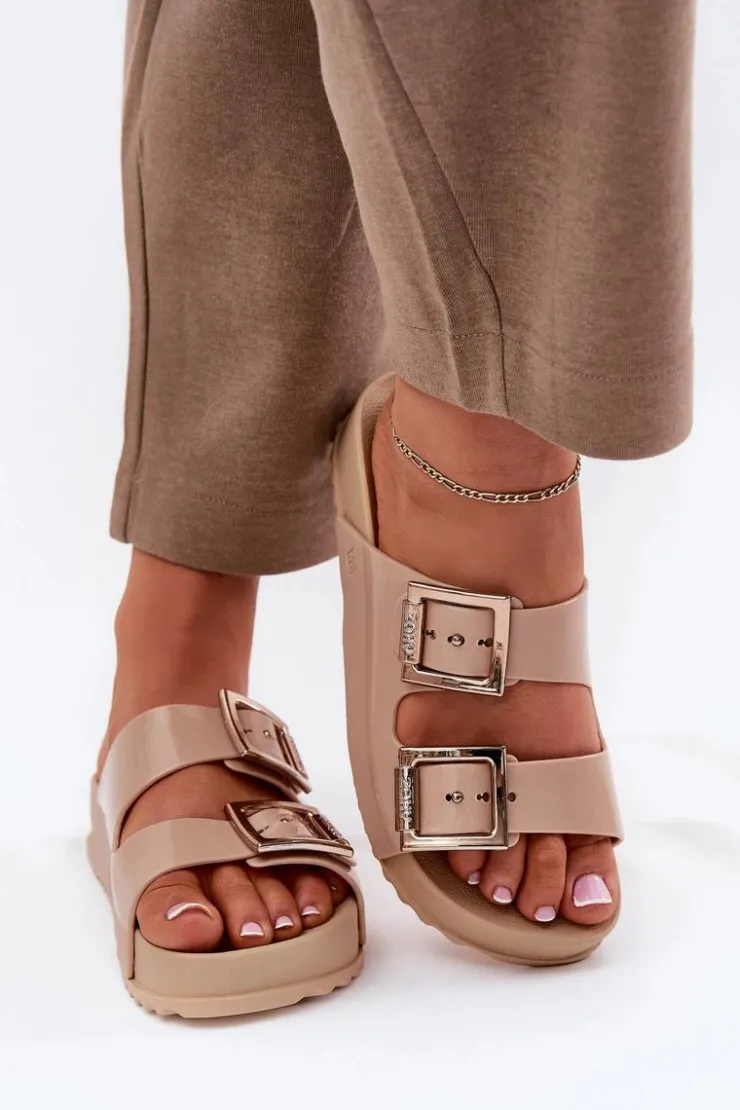 ZAXY Klapki Damskie Klasyczne*Damskie Klapki Gładkie Pachnące NN285092 Beżowe Beżowy