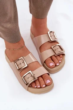 ZAXY Klapki Damskie Klasyczne*Damskie Klapki Gładkie Pachnące NN285092 Beżowe Beżowy