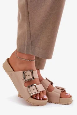 ZAXY Klapki Damskie Klasyczne*Damskie Klapki Gładkie Pachnące NN285092 Beżowe Beżowy