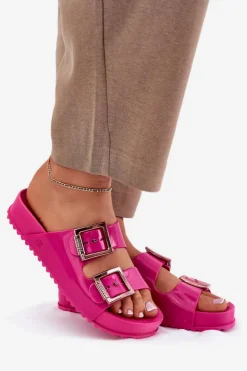 Best ZAXY Damskie Klapki Gładkie Pachnące NN285093 Fuksja Różowy