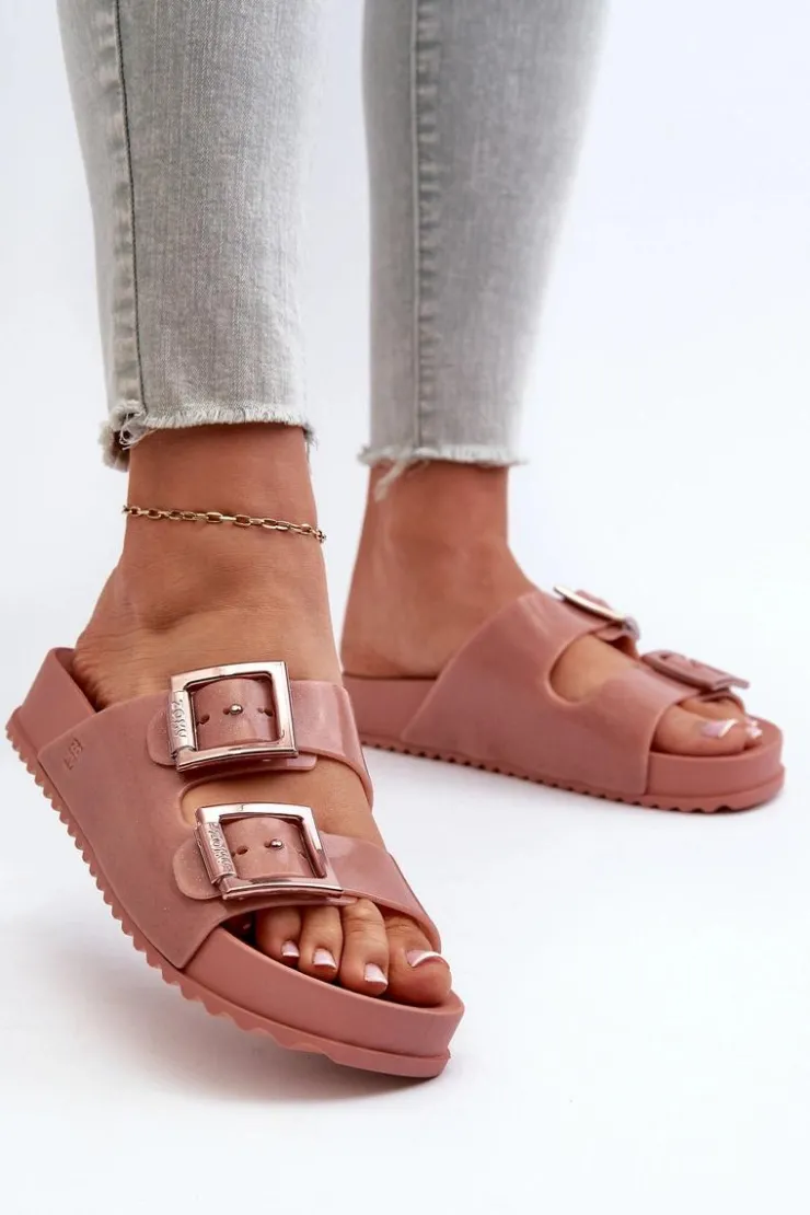 Damskie ZAXY Damskie Klapki Gładkie HH285156 Brudny Róż