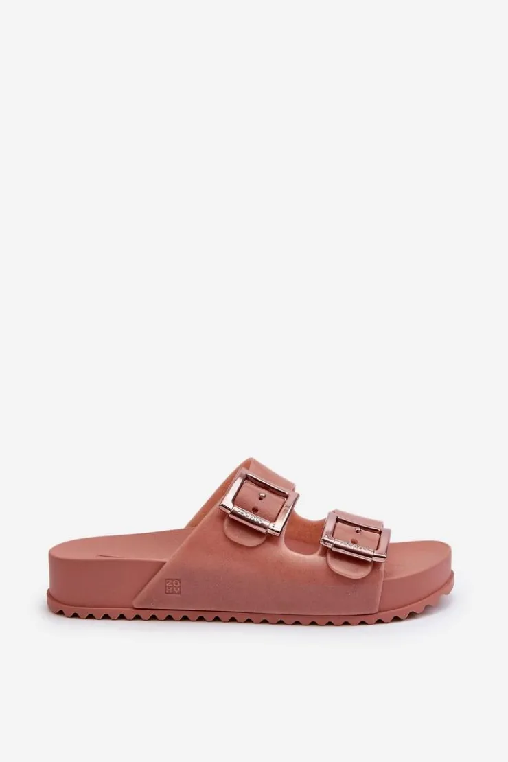 Damskie ZAXY Damskie Klapki Gładkie HH285156 Brudny Róż