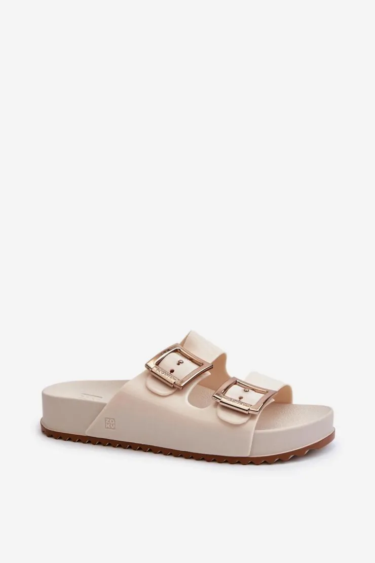 Clearance ZAXY Damskie Klapki Gładkie NN285058 Jasnobeżowe