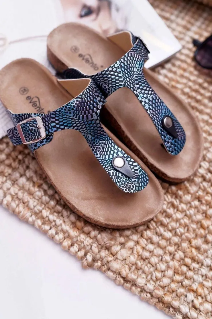 Outlet Boto Damskie Klapki Granatowe Japonki Baisan