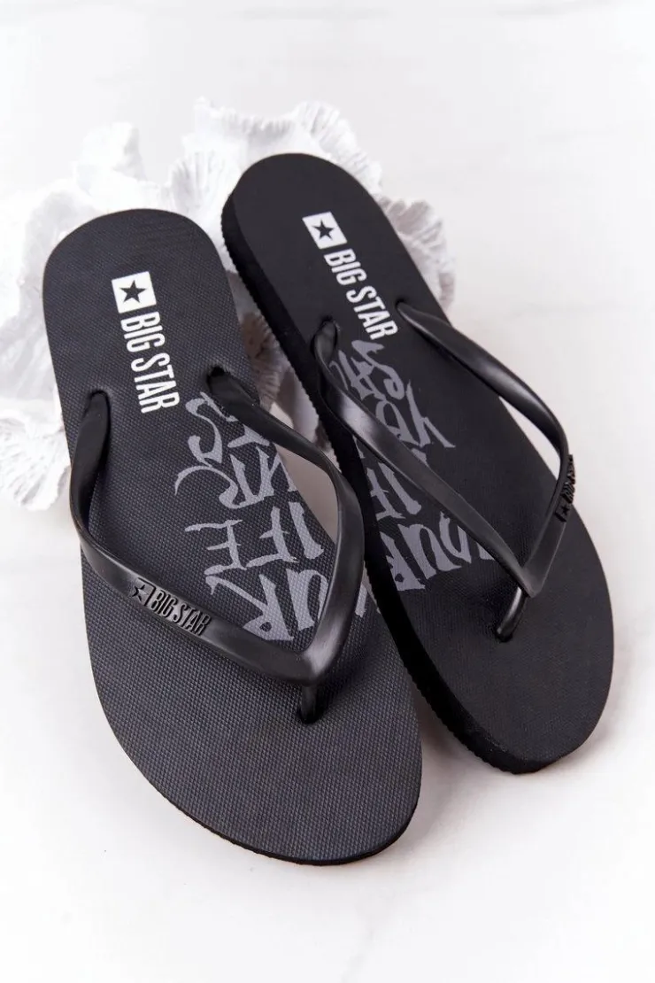 Big Star Shoes Klapki Damskie Big Star|Klapki Damskie Japonki*Damskie Klapki Japonki Big Star FF274A309 Czarne