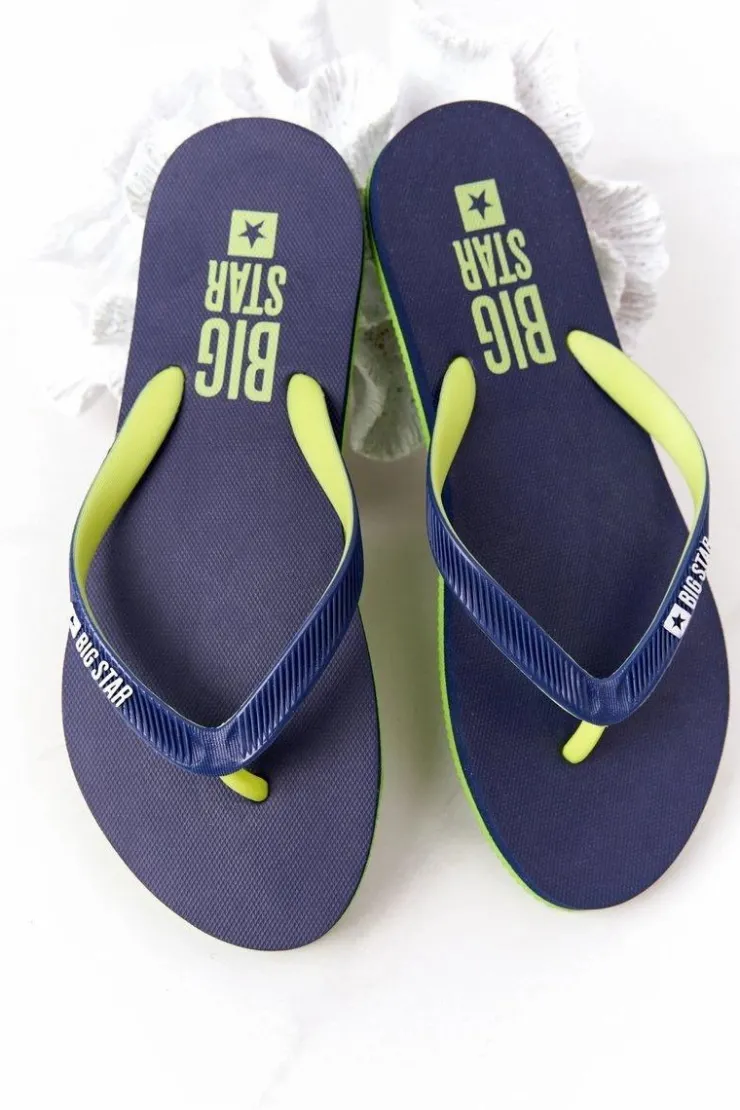 Online Big Star Shoes Damskie Klapki Japonki Big Star FF274A312 Granatowe