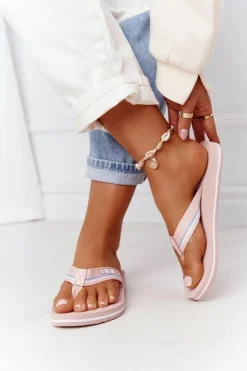 Big Star Shoes Damskie Klapki Japonki Big Star HH274A060 Różowe