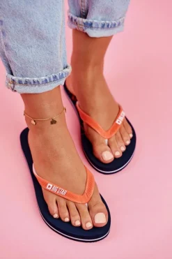 Big Star Shoes Klapki Sportowe|Klapki Damskie Big Star*Damskie Klapki Japonki Big Star FF274A297 Granatowe
