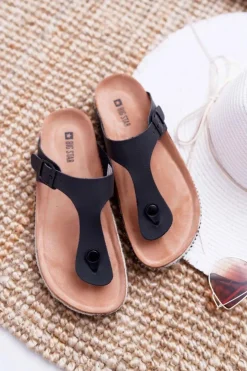 Best Big Star Shoes Damskie Klapki Japonki Czarne Big Star DD274132