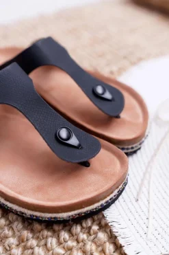 Best Big Star Shoes Damskie Klapki Japonki Czarne Big Star DD274132