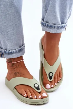 Best Boto Damskie Klapki Japonki Na Platformie Zielone Bellitta